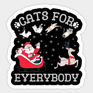 Cats For Everybody Christmas Funny Xmas Santa Sticker